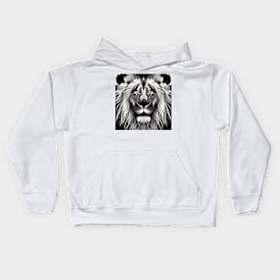 BLACK AND WHITE LION Kids Hoodie